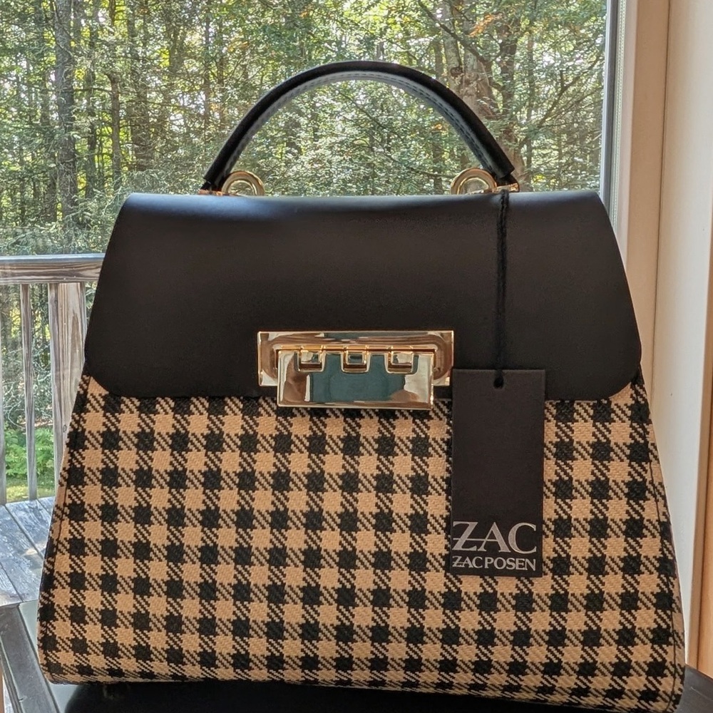 ZAC Zac Posen Black and Cream Satchel